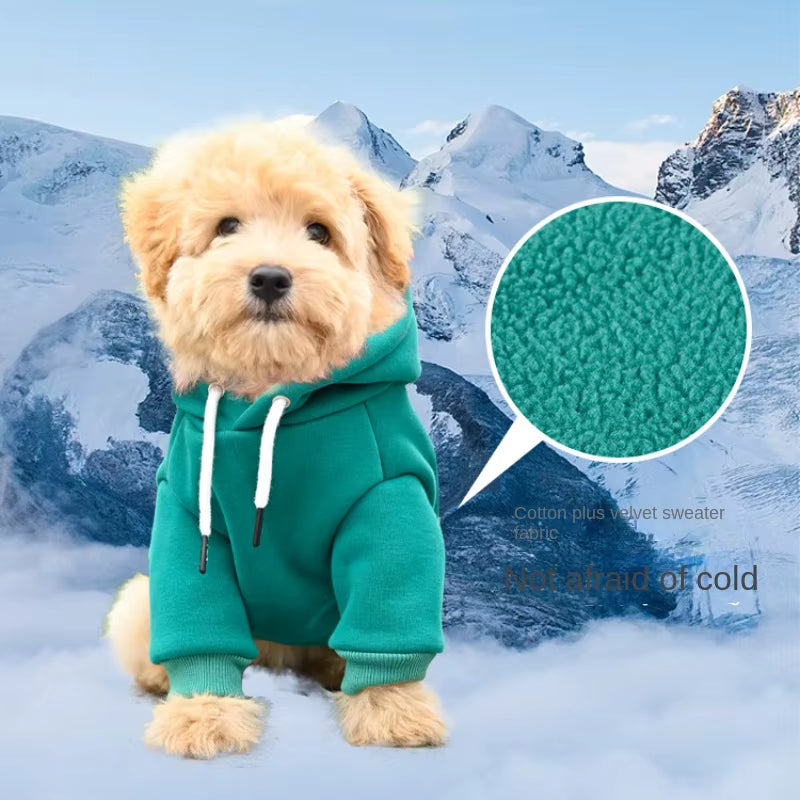 Pet Clothing Dog Warm Fleece Hoodie Clothes Pet Dog Small and Medium Dog Vest Outdoor Sweatshirt Bulldog Husky Puppy Cat Costume